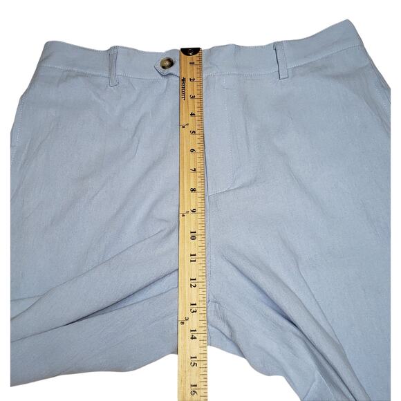 Soft Blue Linen Blend Pants Sz L Relaxed Straight Leg Breezy Cootagecore - Picture 8 of 14